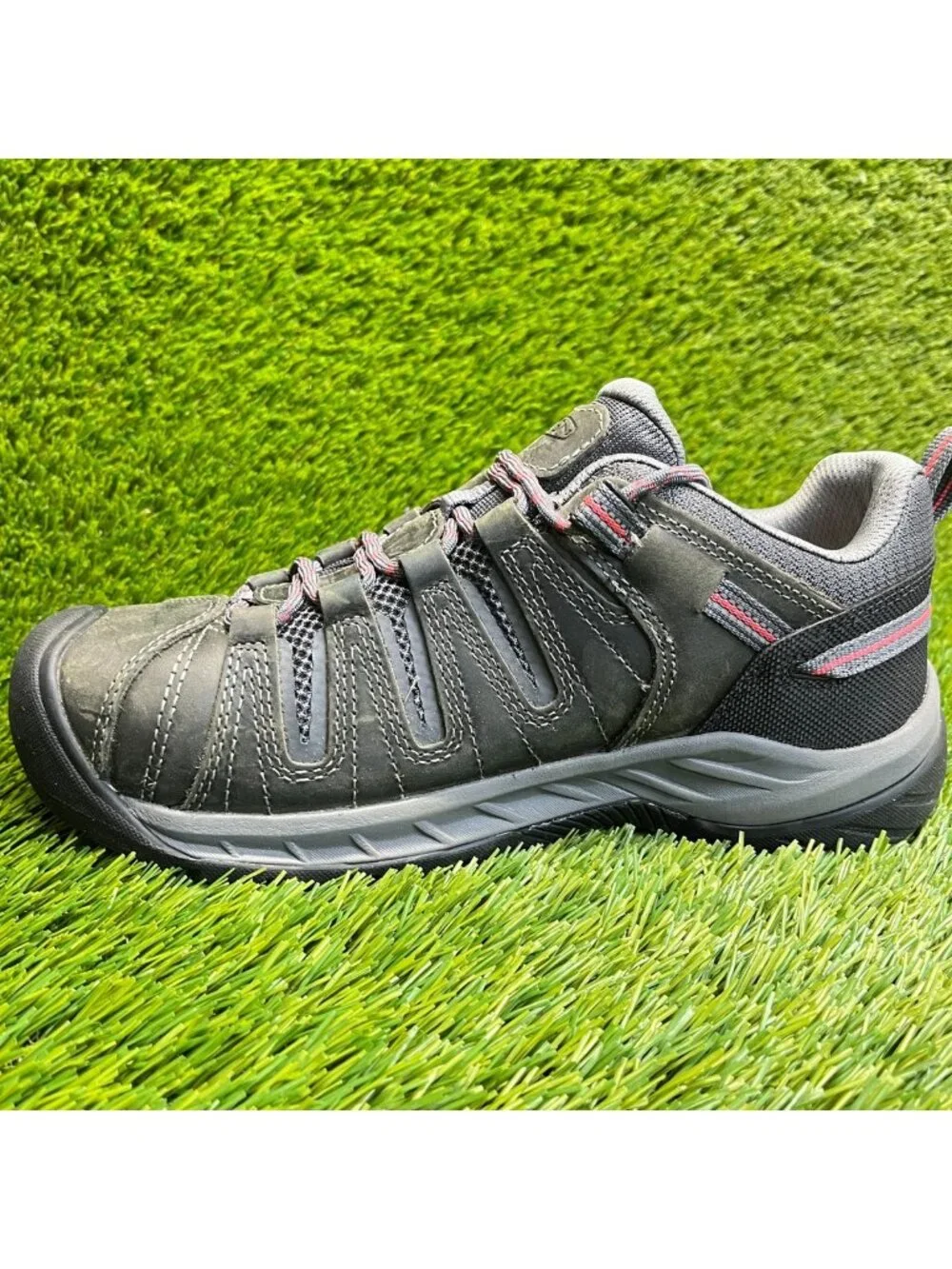 Keen Utility Flint II Low Womens Size 8.5 Gray Black Steel Toe Safety Work Shoes